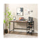 140Cm Computer Desk With 2 Tier Storage Shelves And Steel Frame