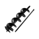 Post Hole Digger Auger Drill Bit 200mm with 80cm Extension Shaft Black