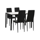 Rectangle Dining Table & 4x Dining Chairs White & Black