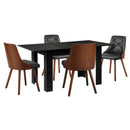 160cm Extendable Dining Table with 4PCS Chairs PU Leather