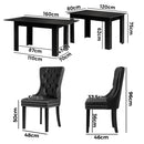 Dining Set 160cm Extendable Table with 4PCS Chairs PU Leather