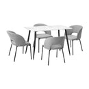 120cm Rectangle Dining Table with 4PCS Chairs Grey Fabric