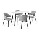 120cm Rectangle Dining Table with 4PCS Chairs Fabric Grey