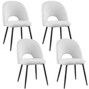 1 Set of 4 Dining Chair Boucle Sherpa