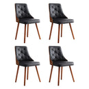 1 Set of 4 Dining Chairs Black PU