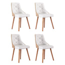 1 Set of 4 Dining Chairs White PU