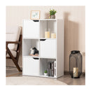Display Shelf With 3 Open Compartments And 3 Closed Compartments
