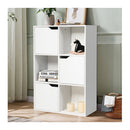Display Shelf With 3 Open Compartments And 3 Closed Compartments