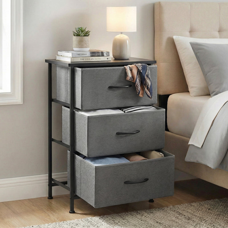 Chest of 3 Drawers Storage Dresser Tallboy Grey – Simply Wholesale