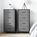 Set of 2 Chest of 4 Drawers Storage Dresser Tallboy Grey