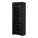 Shoe Rack 10-Tier 27 Pairs Removable Cover Black