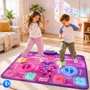Double Player Dance Mat for Kid Rechargeable Electronic Dance Game Pad with Bluetooth, 4 Modes