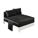 Silky Satin Sheets Fitted Double Black