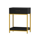 Bedside Table Drawers Side Table Shelf Bedroom Furniture Nightstand Black