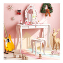 Children Dressing Table With Removable Mirror And Storage Drawer