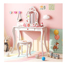 Children Dressing Table With Removable Mirror And Storage Drawer