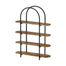 Bookshelf 4 Tier Arched Display Shelf Home Industrial Natural