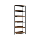 Display Shelf 5 Tier Storage Shelves Black&Walnut