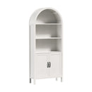 Arched Bookshelf Display Shelf Bookcase Storage White