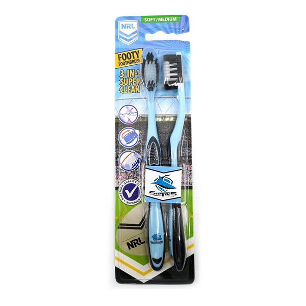 Nrl 2Pk Cronulla Sharks Toothbrushes – Simply Wholesale