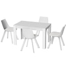 1 Dining Table and 4 Chairs Set Rectangle White