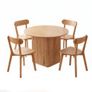 1 Dining Table and 4 Chairs Set Natural Timber