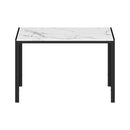 120cm Rectangular Dining Table with Metal Leg White&Black