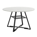 112cm Round Dining Table Marble-like Wooden Kitchen Furniture