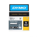 Dymo Rhino Label 24Mm Black On White Flex Nylon
