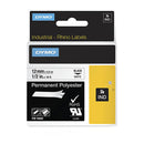 Dymo Rhino Black On White Permanent Polyester 12Mm Label Tape