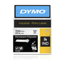 Dymo Rhino Black On White 19Mm Permanent Polyester Label Tape