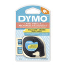 Dymo Letratag Plastic 12Mm X 4M Yellow Label Refill