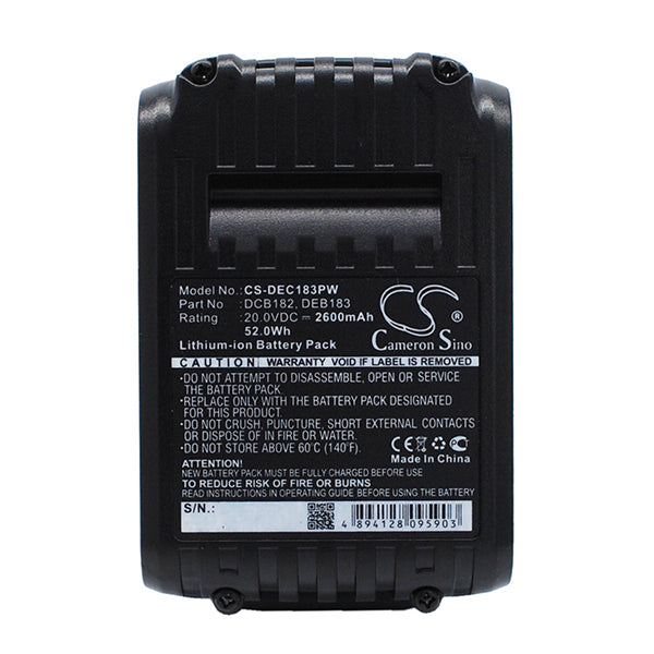 Cameron Sino Cs Dec183Pw 2600Mah Replacement Battery For Dewalt