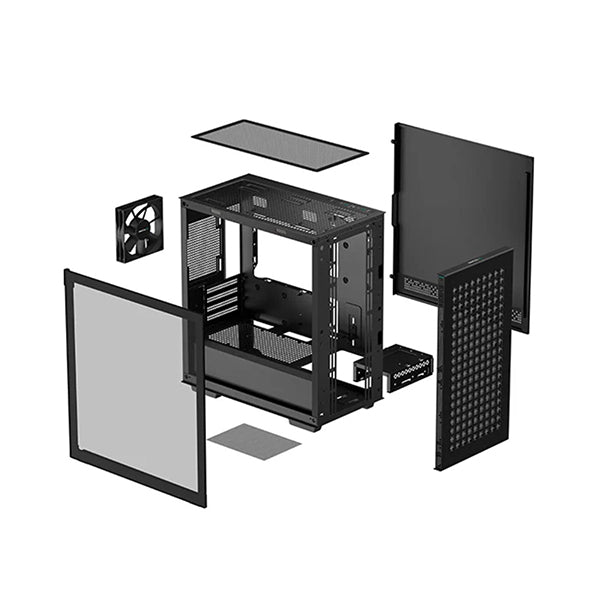 Deepcool Ch360 Digital Black Micro Atx Case Tempered Glass Window