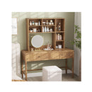 Desktop Bookshelf Desk Hutch With 3 Adjustable Shelves Natural