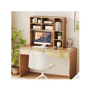 Desktop Bookshelf Desk Hutch With 3 Adjustable Shelves Natural