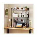 Desktop Bookshelf Multipurpose 2 Tier Desk Hutch Pegboard Rustic Brown
