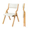 2X Dining Chairs Foldable Pu Beige