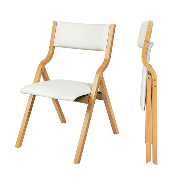 2X Dining Chairs Foldable Pu Beige