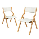 2X Dining Chairs Foldable Pu Beige