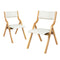 2X Dining Chairs Foldable Pu Beige