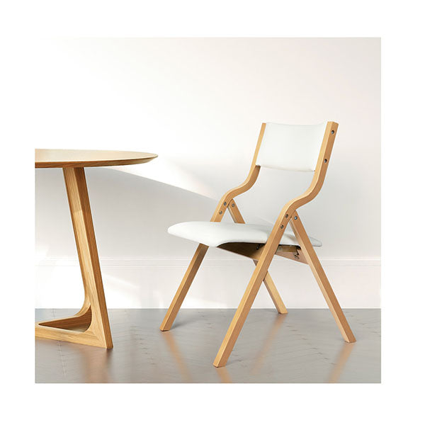 2X Dining Chairs Foldable Pu Beige
