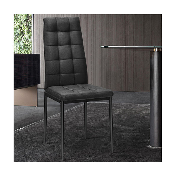 Set Of 4 Kitchen Dining Side Chairs With Fabric Cushion Metal Frame
