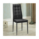 Set Of 4 Kitchen Dining Side Chairs With Fabric Cushion Metal Frame