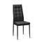 Set Of 4 Kitchen Dining Side Chairs With Fabric Cushion Metal Frame