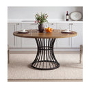Dining Table 120cm Round Dining Table 30mm Mdf Retro Brown