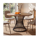 Dining Table 120cm Round Dining Table 30mm Mdf Retro Brown