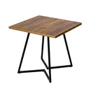 Dining Table 80cm Square Dining Table 4 Seater Wood Top Black Metal