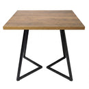 Dining Table 80cm Square Dining Table 4 Seater Wood Top Black Metal