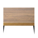 Dining Table 80cm Square Dining Table 4 Seater Wood Top Black Metal